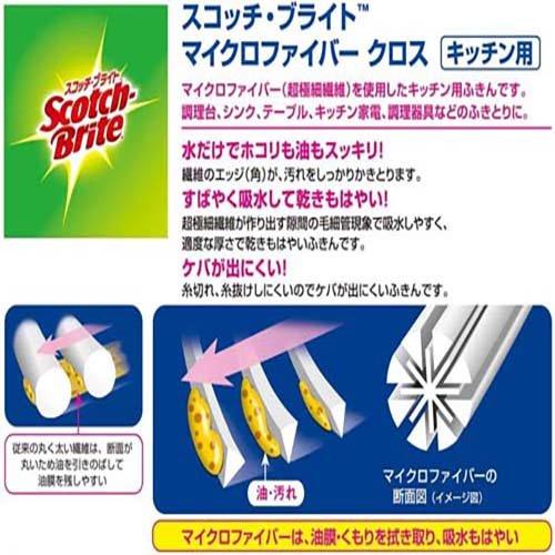 3M マイクロファイバー クロス キッチン用 速乾 水だけでOK スコッチ
