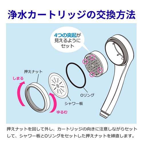 カクダイ 浄水ストップシャワーヘッド GA-FC027 掃除ノズルジョイント カートリッジ付 ( 1セット )/ GAONAの画像