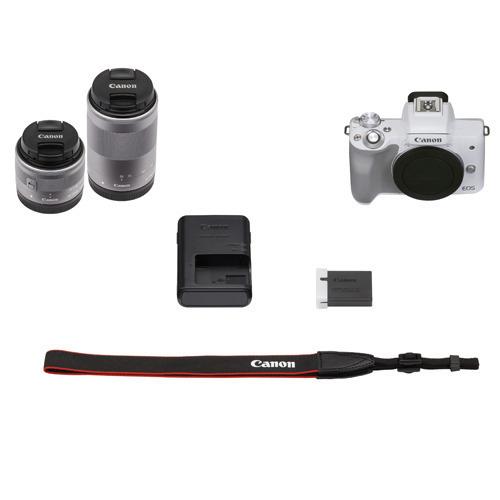 人気の新作キヤノン EOS Kiss M2 ホワイト ダブルズームキット 1台