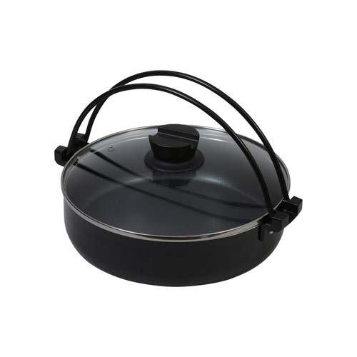 おうち御膳 ふっ素樹脂加工 IH対応 ガラス蓋付 すきやき鍋 26cm HB-5857 オール熱源 ( 1個 )/ パール金属