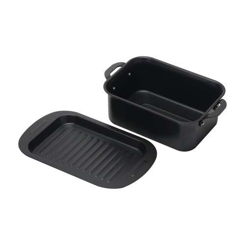 chiiino (チーノ) 鉄製 蓋付き IH対応 天ぷら鍋 19x12.5cm 長方型 HB