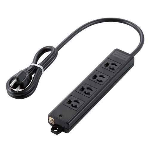 延長コード 電源タップ 舞台・スタジオ照明用 3P 4個口 黒 1m 