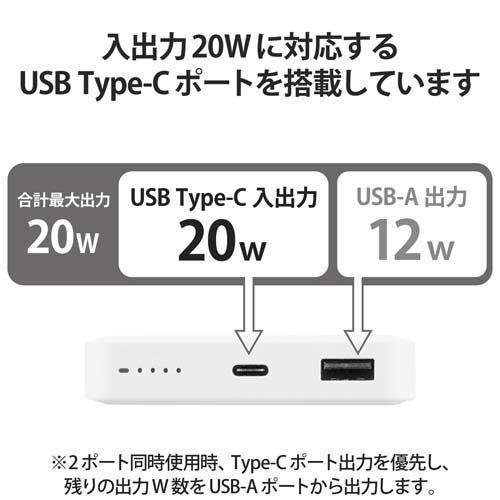 エレコム モバイルバッテリー 12000mAh リン酸鉄リチウムイオン電池 ホワイト ( 1個 )/ エレコム(ELECOM)｜soukai｜02