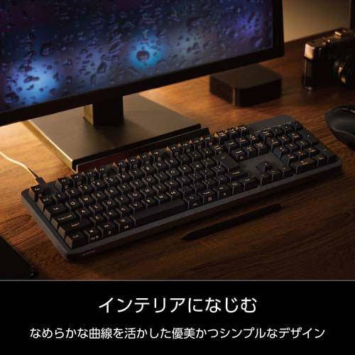 エレコム キーボード 有線 着脱式USBケーブル 赤軸 リニア テンキー付き グレー ( 1台 )_4