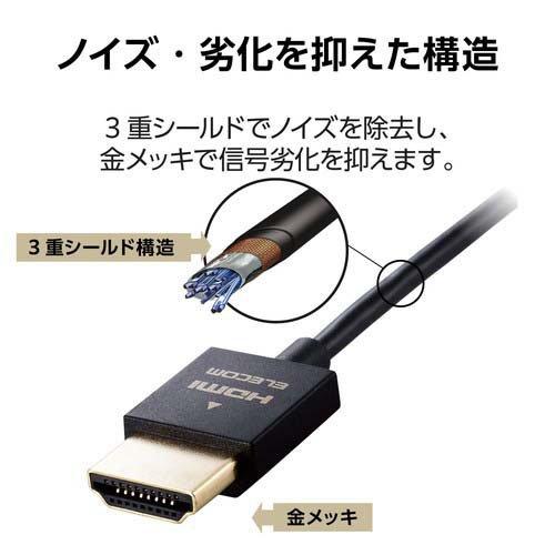 エレコム HDMIケーブル 1m 4K 金メッキ スーパースリム HEC ARC対応