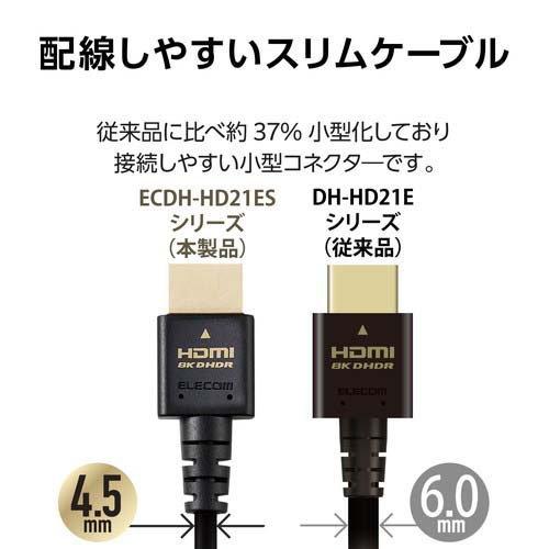エレコム HDMIケーブル Ultra High Speed HDMI 2m 8K スリム HEC eARC