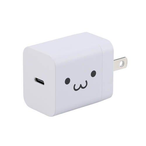 エレコム USB 充電器 PD 20W Type C×1 折りたたみプラグ しろちゃん