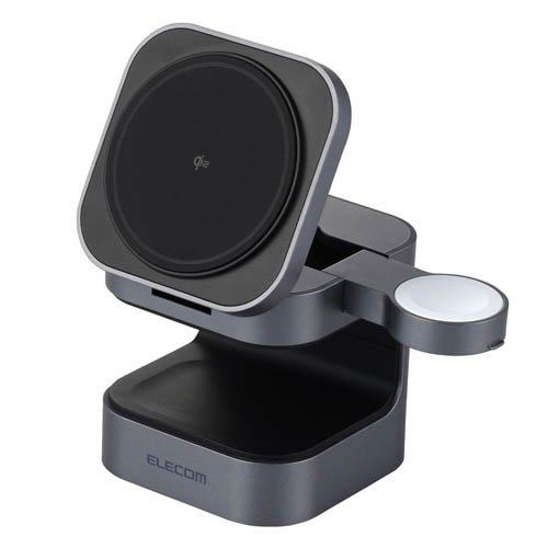 エレコム 3in1 マグネット式ワイヤレス充電器 Qi2対応 15W／7.5W／5W