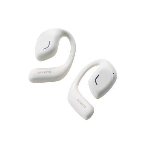①エレコム オープンイヤー型 ワイヤレス Bluetooth イヤホン ホワイト エレコム オープンイヤー型ワイヤレスイヤホン Bluetooth 5.4 スノー