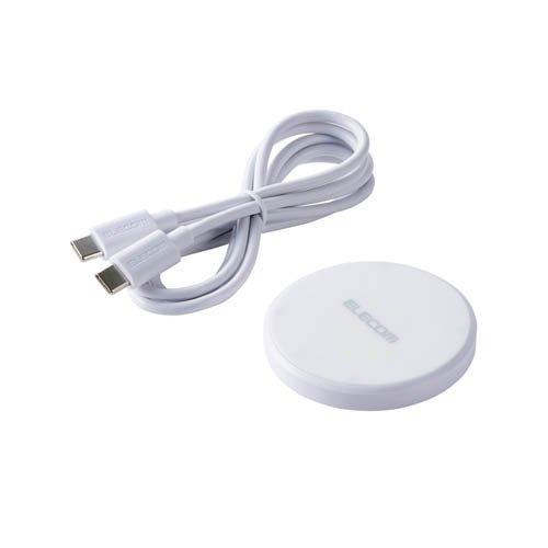 エレコム ワイヤレス充電器 Qi認証 10W／7.5W／5W 卓上 ホワイト ( 1個