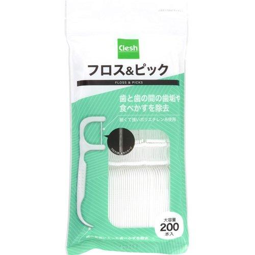 Clesh フロス＆ピック 大容量 ( 200本入 )/ クレシュ(Clesh)