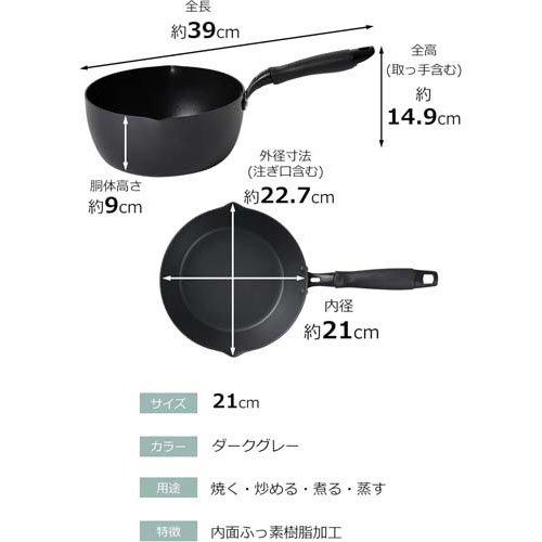 ストリックスデザイン Simple Kitchen IH深型煮込みパン ダークグレー