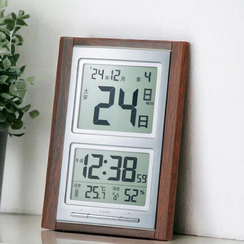 デジタル日めくり電波時計 木目 NAR-102 ( 1個 ) : 爽快ドラッグ