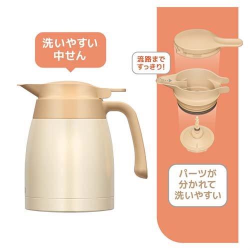 サーモス ステンレスポット 1L クリームホワイト TTB-1001 CRW ( 1個