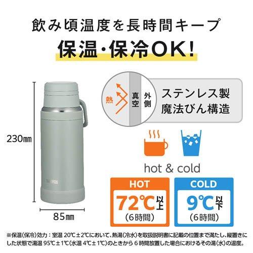 サーモス 真空断熱ケータイマグ 水筒 食洗機対応 0.75L アッシュ