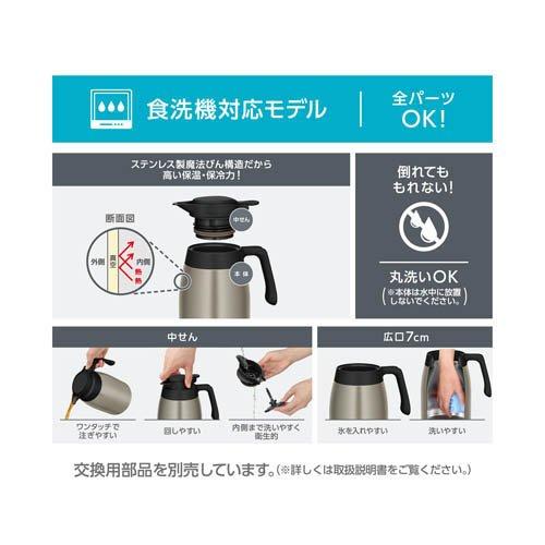 サーモス 食洗機対応 ステンレスポット 1.5L ステンレス TTG-1500 S