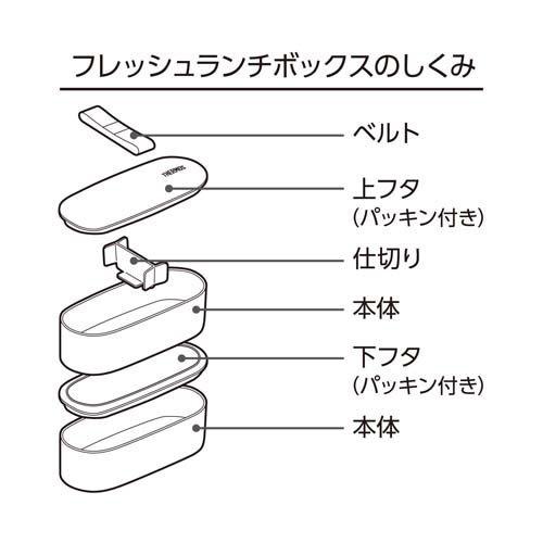 サーモス フレッシュランチボックス 2段 600ml ライトベージュ DJT