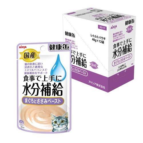 国産 健康缶パウチ 水分補給 まぐろとささみペースト ( 40g*12袋入