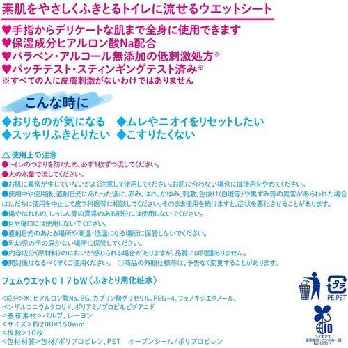 女性用 デリケートゾーン ウェットシート フェムウエット 無香料 ( 10