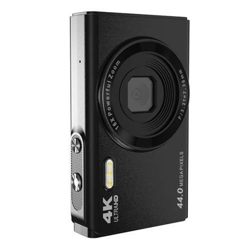 デジカメ 4K デジタルカメラ 4400万画素 フルHD  子ども 修学旅行 黒 デジタルカメラ 4400万画素 4K録画 32GBカード付 ブラック ( 1セット