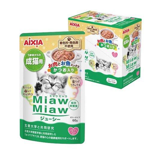 MiawMiawジューシー お肉とお魚ミックス かつお入り ( 60g×12袋