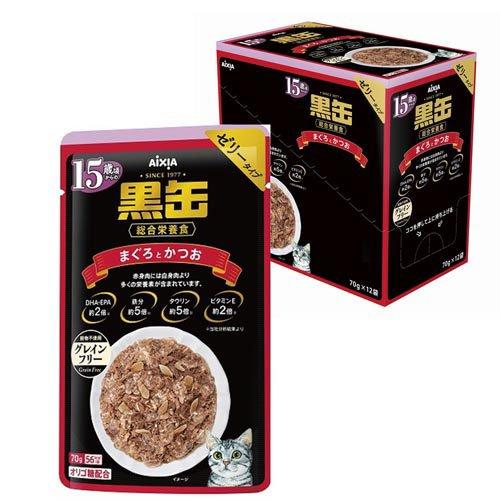 黒缶 パウチ 15歳頃からのまぐろとかつお ( 70g*12袋入 )/ 黒缶