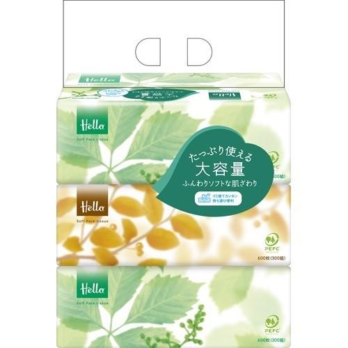 ハロー ソフトパックティシュ Pefc100 300組 3個入 ハロー ティッシュ 爽快ドラッグ 通販 Yahoo ショッピング