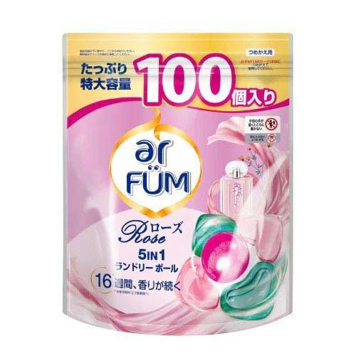 おまけ付き 柔軟剤入り洗剤 arfum ローズ 60粒 ×5袋 300粒 おまけ付き