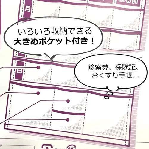 壁掛けお薬カレンダー 1ヶ月用 お薬カレンダー 1週間分 壁掛けタイプ 収納ポケット付き KN-083 ( 1個