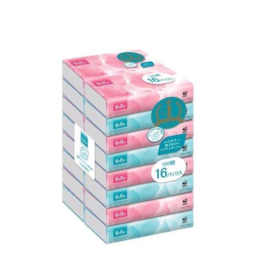 ティッシュペーパーと私 ハロー ソフトパックティシュ ( 150組×16個 )/ : 爽快ドラッグ - 通販