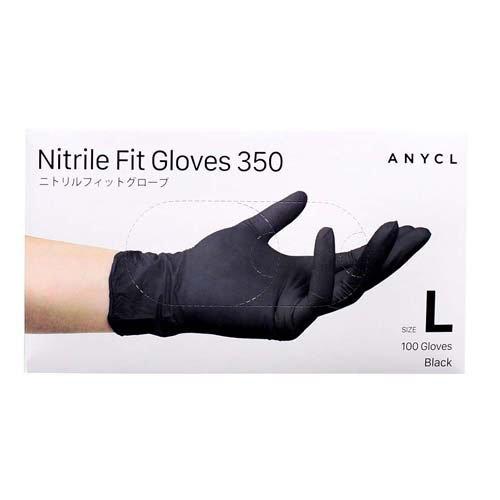 ニトリルフィットグローブ 350 ブラック Lサイズ ( 100枚入 ) : 爽快