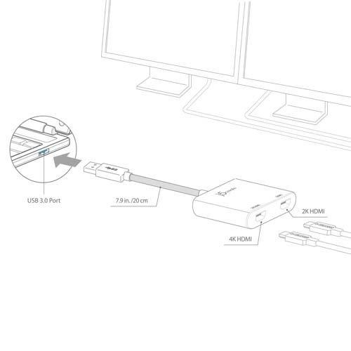 USB3.0 to Dual HDMIディスプレイアダプター JUA365 ( 1個 )/ j5create(ジェイファイブクリエイト)の画像