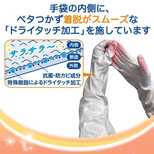 ファミリー 家庭用手袋 ビニール 手袋 うす手 ロング 腕カバー付き