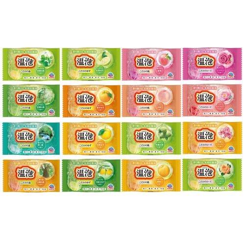 温泡 炭酸入浴剤 16種詰め合わせ 森・ゆず・桃・ローズ ( 80錠入