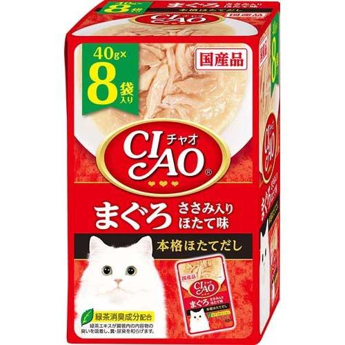 CIAOパウチ まぐろ ささみ入り ほたて味 ( 40g×8袋入 )/ チャオ