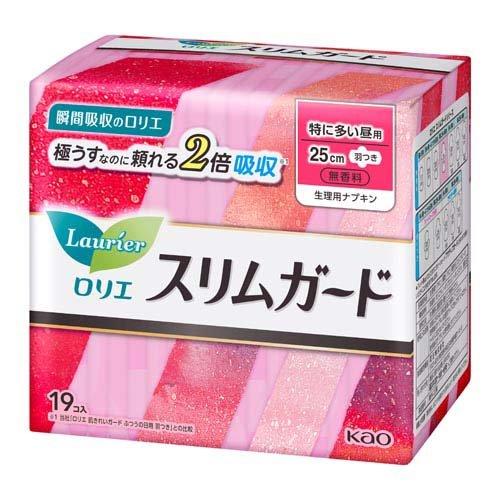 Kao（花王） ロリエスリムガード 特に多い昼用 羽つき ( 19個入