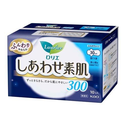 Kao ロリエ しあわせ素肌 多い夜用 羽つき300 ( 10コ入 )/ 生理