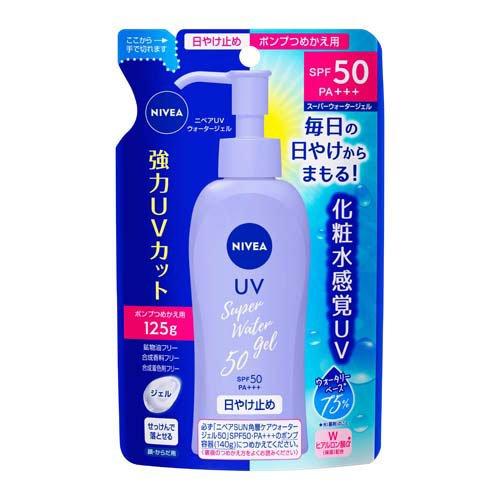 ニベアサン ウォータージェル SPF50 PA+++ つめかえ用 ( 125g )/ ニベア ( 日焼け止め 下地 uv uvカット ＵＶケア 保湿 保湿 )｜soukai