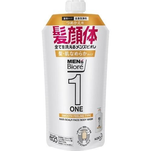 メンズビオレ ONE オールインワン 髪肌なめらかタイプ つめかえ用 ( 340ml )/ メンズビオレ｜soukai