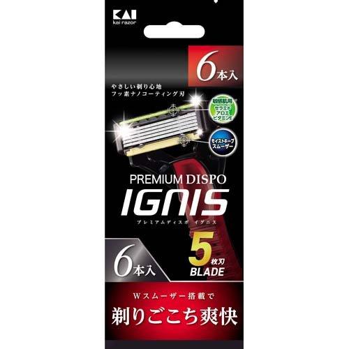 PREMIUM DISPO IGNIS 5枚刃 ( 6本入 )/ 貝印 : 爽快ドラッグ - 通販