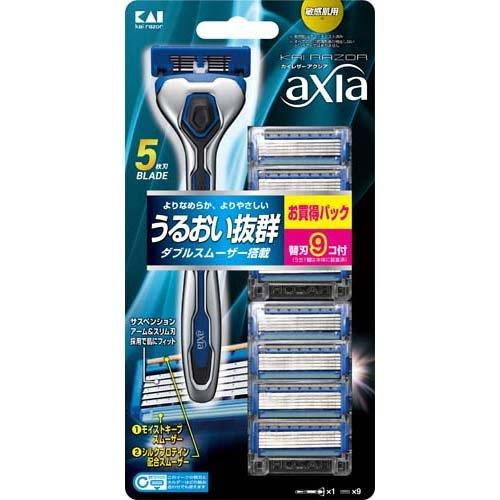 axia バリューパックスリム 本体+替刃9個付 ( 1セット )/ 貝印 axia バリューパックスリム 本体+替刃9個付 ( 1セット )/ 貝印