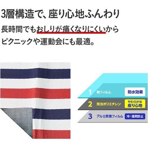 アサヒ興洋 レジャーシート マリンボーダー柄 厚手 2〜3人用 90*180cm