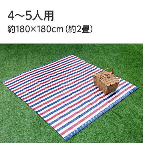 アサヒ興洋 レジャーシート マリンボーダー柄 厚手 4〜5人用 180*180cm