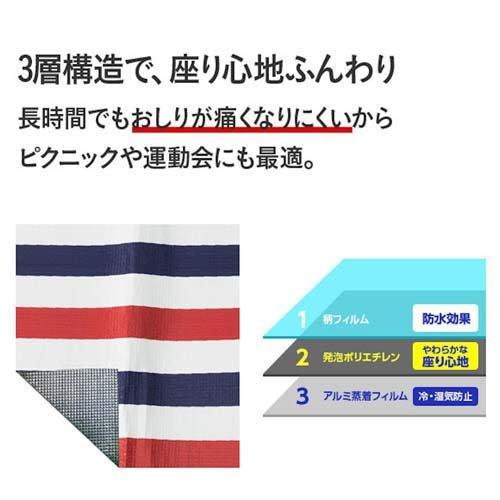 アサヒ興洋 レジャーシート マリンボーダー柄 厚手 4〜5人用 180*180cm