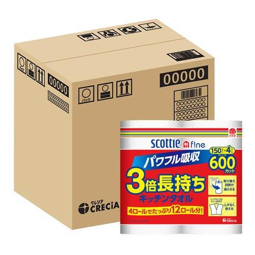 スコッティ ファイン 3倍長持ち キッチンタオル ( 4ロール×4袋(1ロール