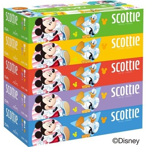 スコッティ 誕生日/お祝い 新品未使用正規品 ティッシュ ディズニーパッケージ 320枚 5箱パック 160組 SCOTTIE