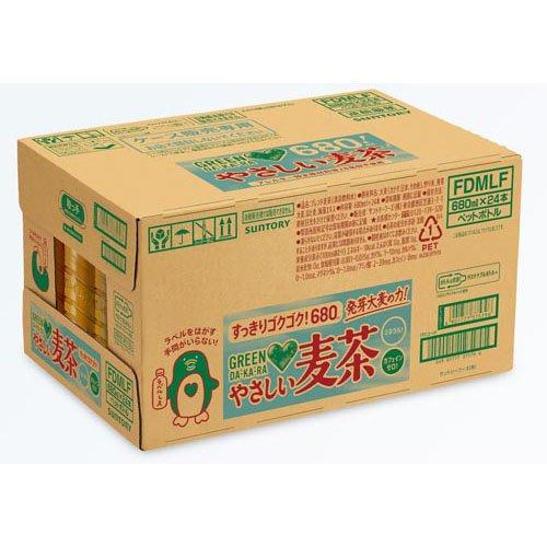 グリーン ダカラ やさしい麦茶 ラベルレス ( 680ml*24本入 )/ GREEN DA