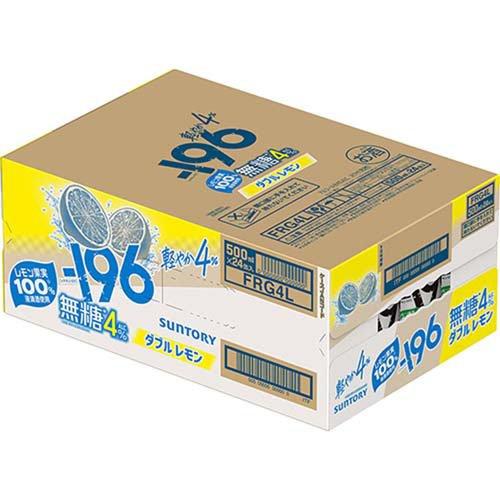 196 イチキューロク 無糖 ダブルレモン 4％ ( 500ml×24本 ) : 爽快