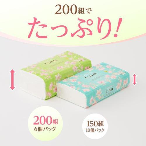 エリエール i：na(イーナ) ティシュー ソフトパック ( 400枚(200組)*6