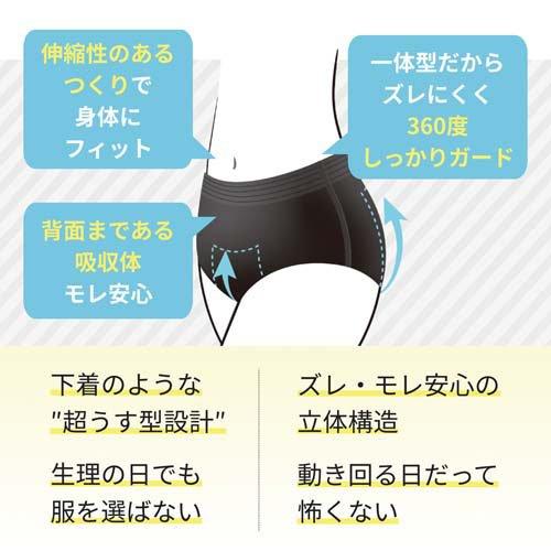 エリスショーツ L〜LL 昼・夜 長時間用 ブラックカラー ( 2枚入